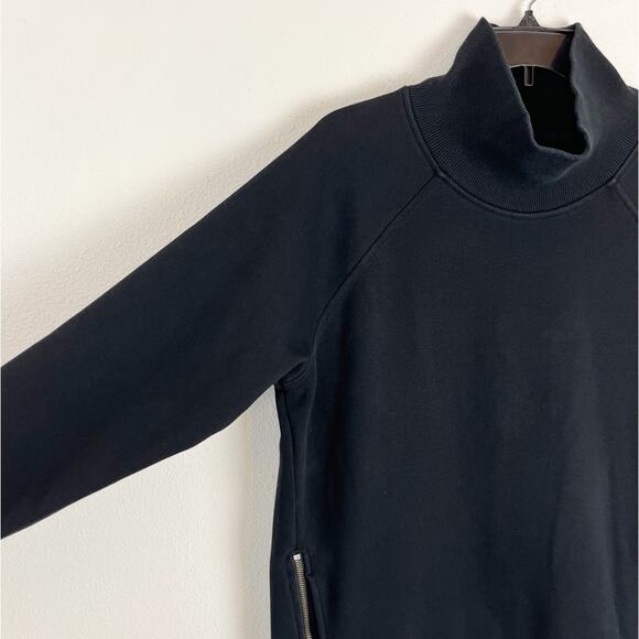 Athleta Womens Cozy Karma Pullover Sweatshirt Funnel Neck Side Zip Black Medium - Picture 5 of 9